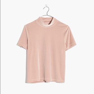 Madewell • Cream Velvet Mockneck Tee